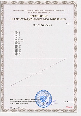 Регистрационное удостоверение №ФСР 2009/106144 2 лист